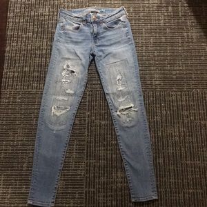 American Eagle distressed & patched jeggings